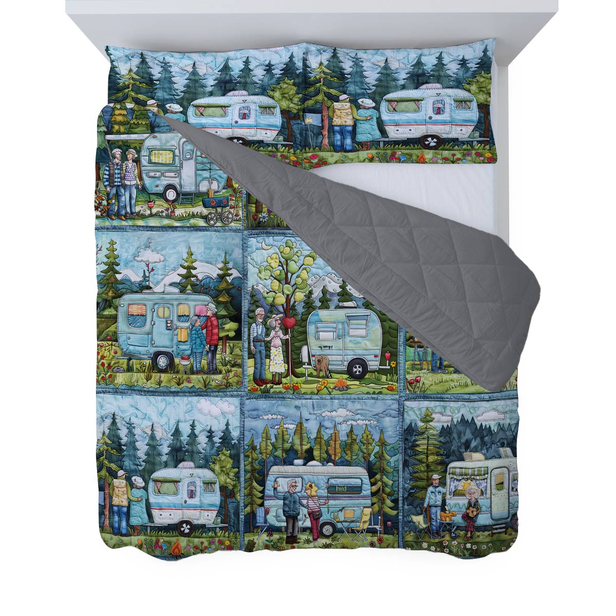 Shineful All Season Quilt 3-teiliges Set Happy Camper Lovely 