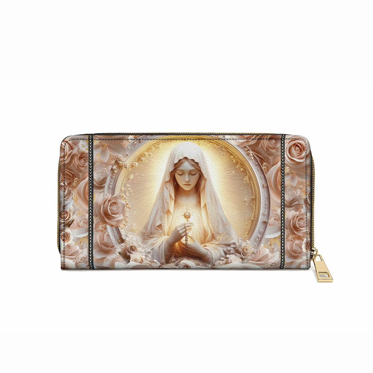 Shineful Leather Clutch Purse With Wristlet Strap Handle Rose Of The Divine