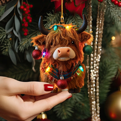 Shineful 2D Acrylic Ornament Twinkling Highland Cow