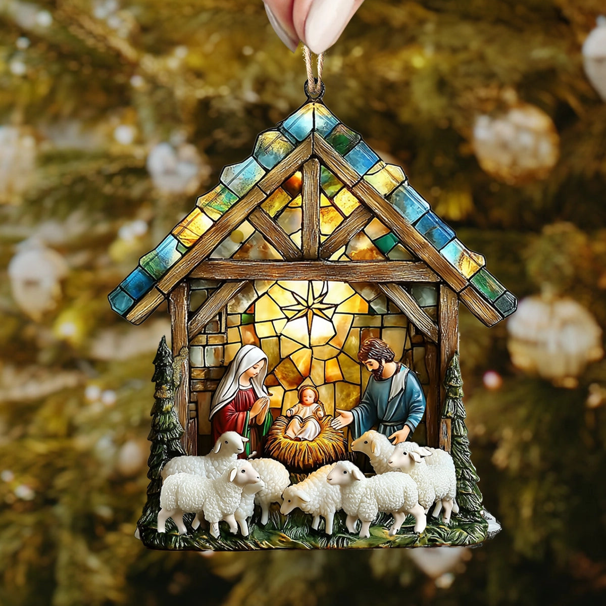 Shineful Acrylic Ornament The Light of God Nativity Scene