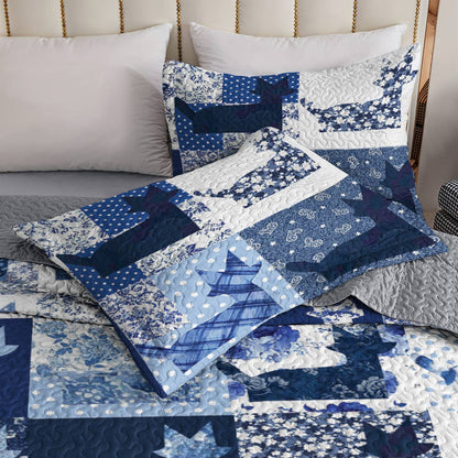 Shineful All Season Quilt 3-Piece Set Flowers Cat