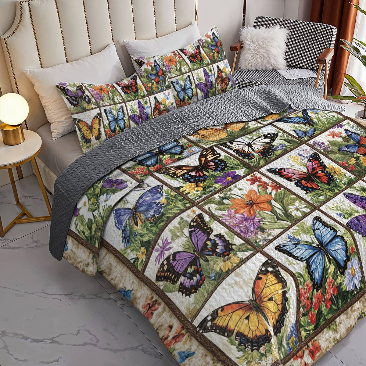 Shineful All Season Quilt 3-teiliges Set Charming Wonderland Butterflies