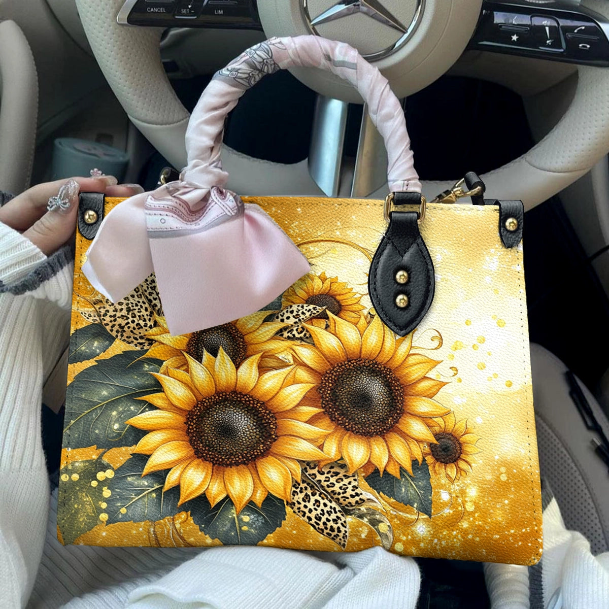 Shineful Leather Bag Sunflower Golden Bloom Collection