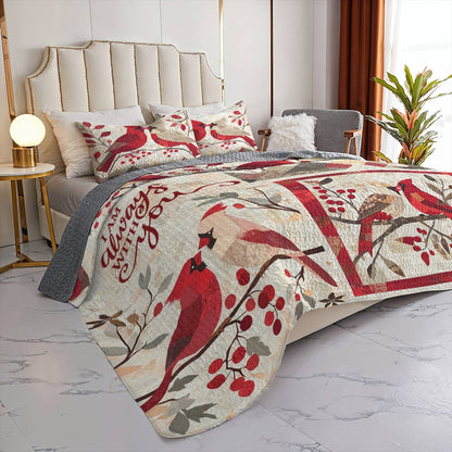 Shineful All Season Quilt 3-Piece Set Cardinal Memorial