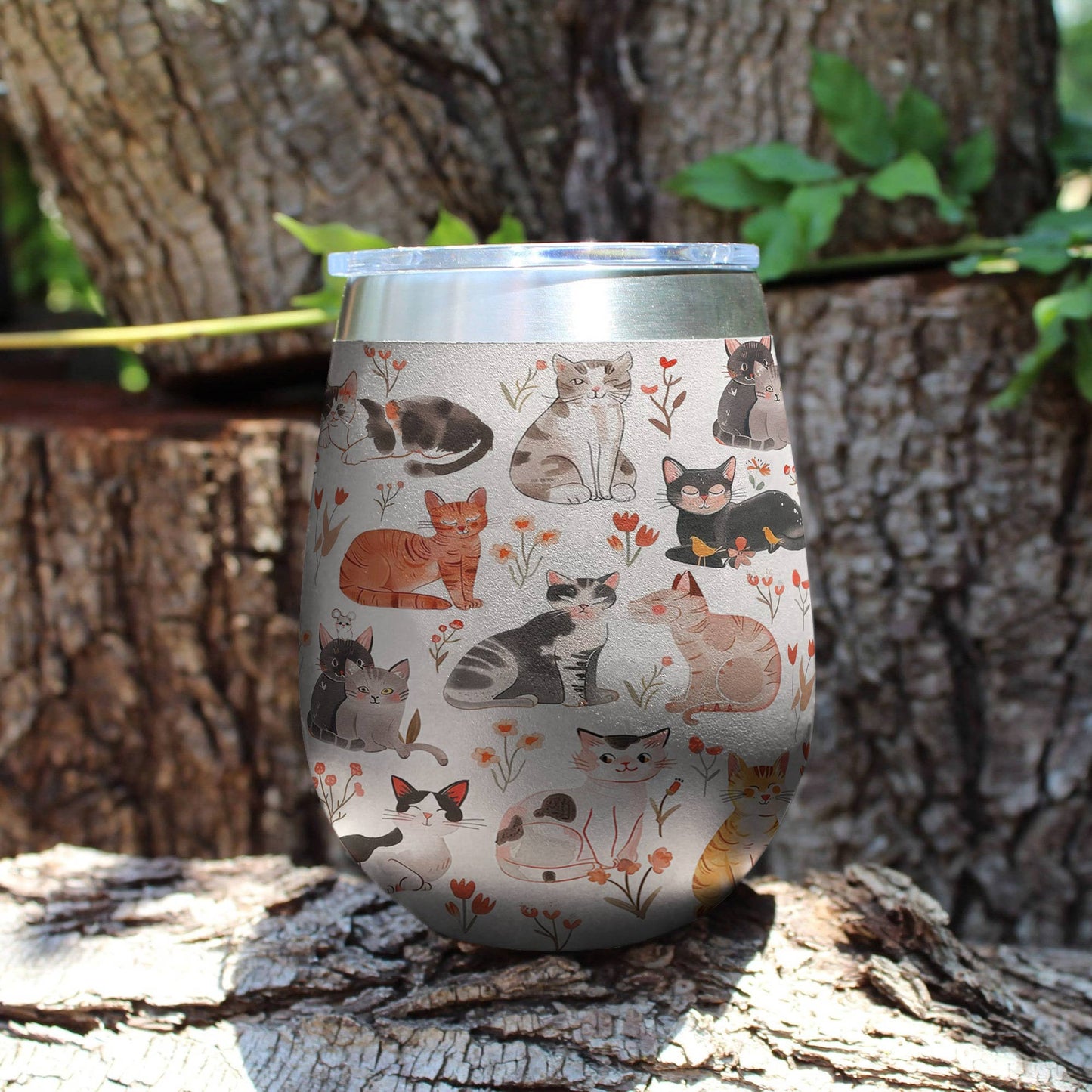 Shineful Wine Tumbler Sweet Cats