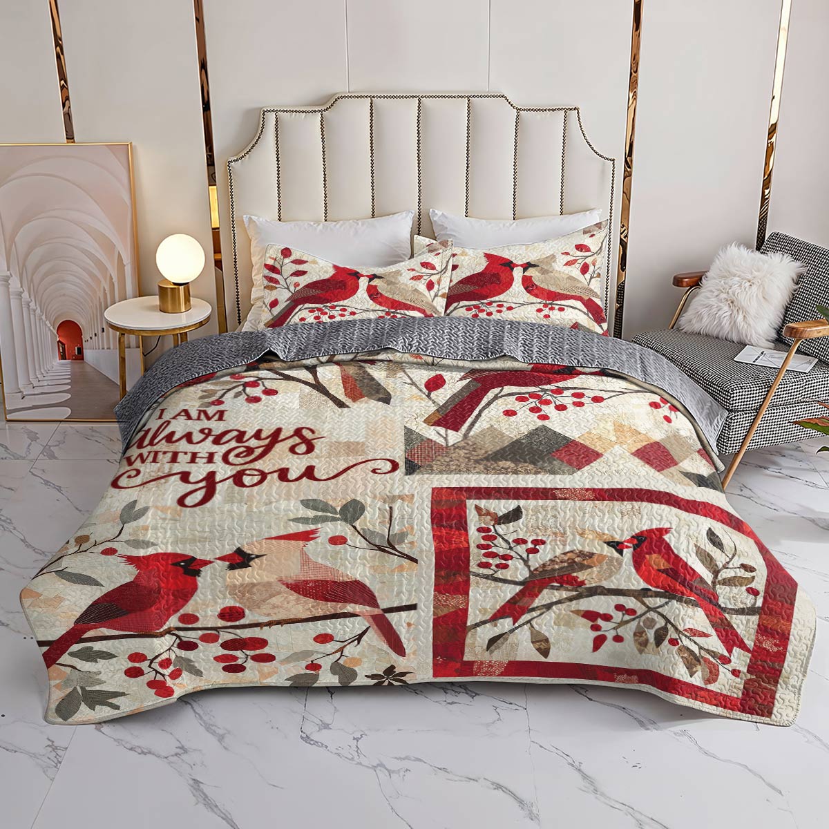 Shineful All Season Quilt 3-teiliges Set Cardinal Memorial