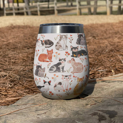 Shineful Wine Tumbler Sweet Cats