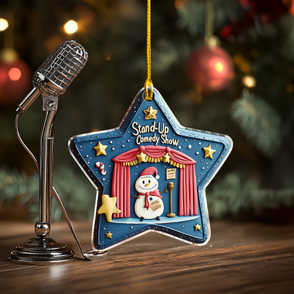 Shineful 2D Acrylic Ornament - Frosty Stand-up Comedy Star