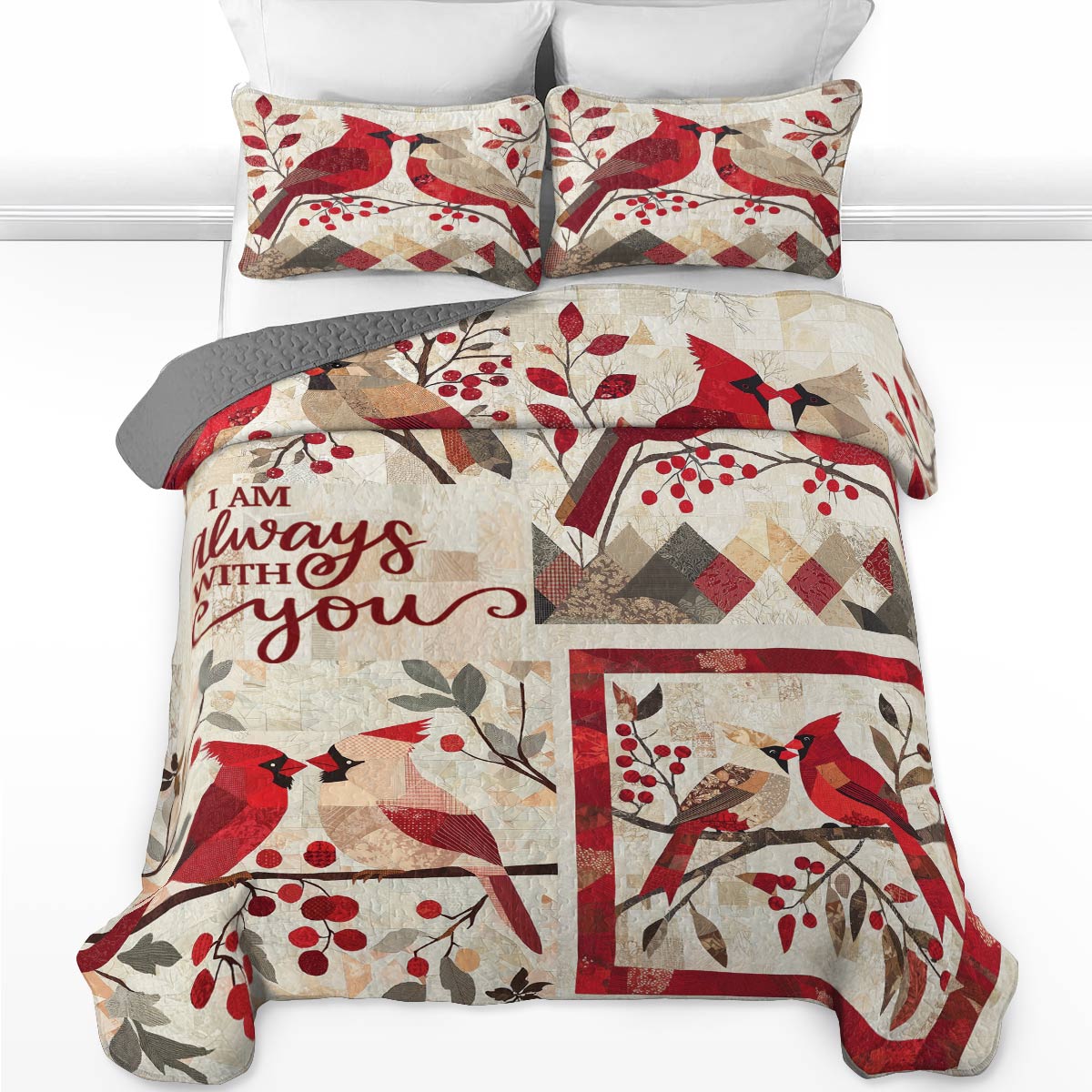 Shineful All Season Quilt 3-teiliges Set Cardinal Memorial