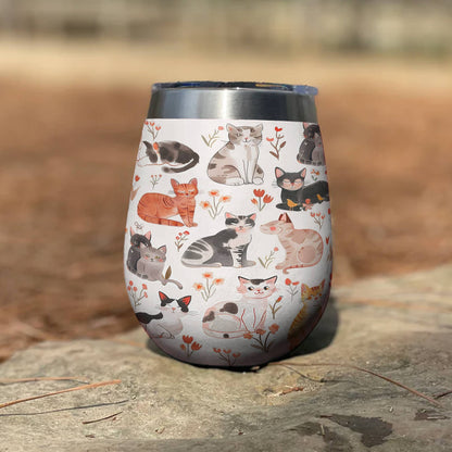 Shineful Wine Tumbler Sweet Cats