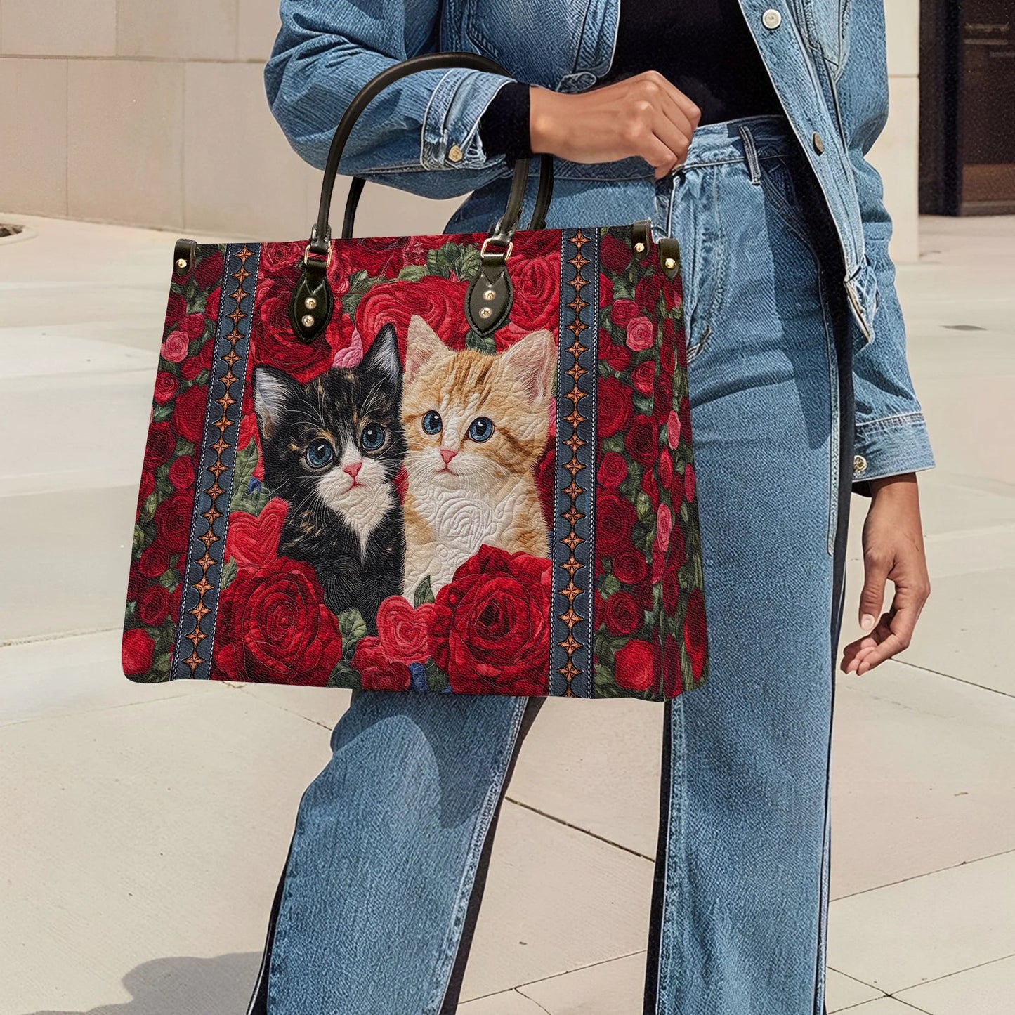 Shineful Leather Bag Cat Purrfect Rose Companions