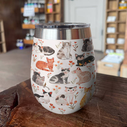 Shineful Wine Tumbler Sweet Cats