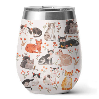 Shineful Wine Tumbler Sweet Cats