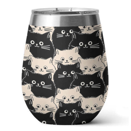 Shineful Wine Tumbler Cute Fat Cats