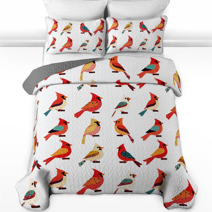 Shineful All Season Quilt 3-teiliges Set Elegant Cardinal Love