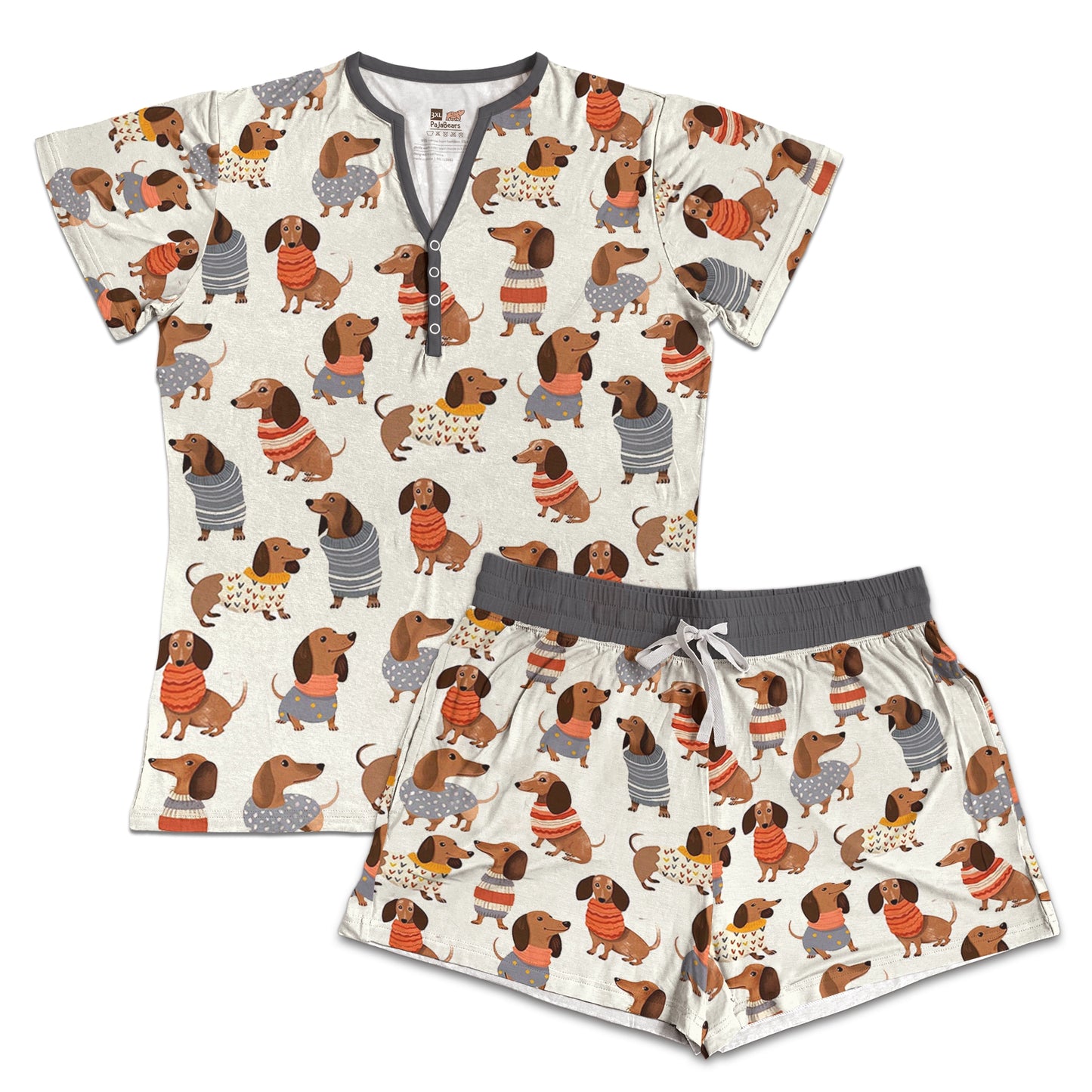 Shineful Pajama Shorts Dachshund Cuteness Overload