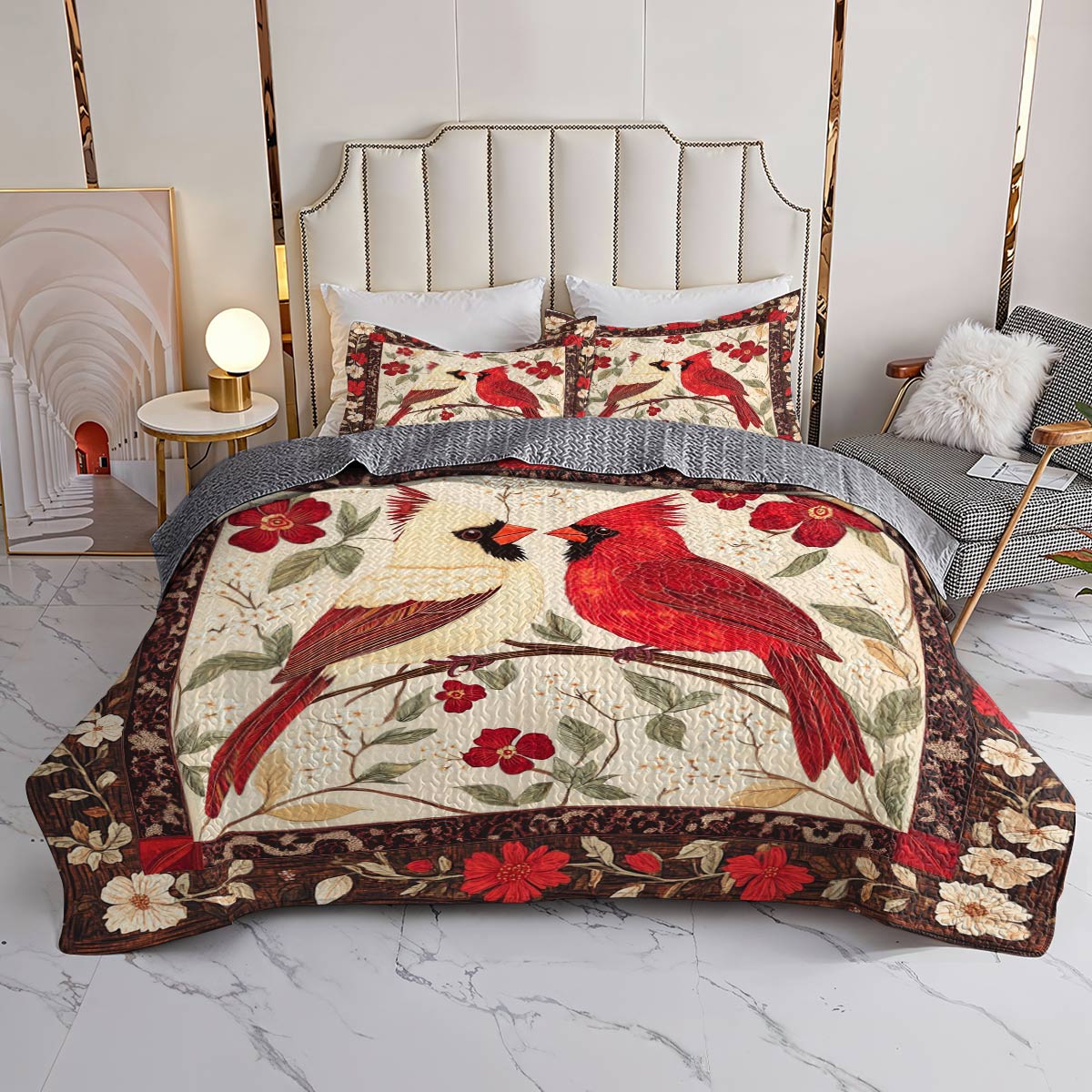 Shineful All Season Quilt 3-Piece Set Cardinals I Am Always With You