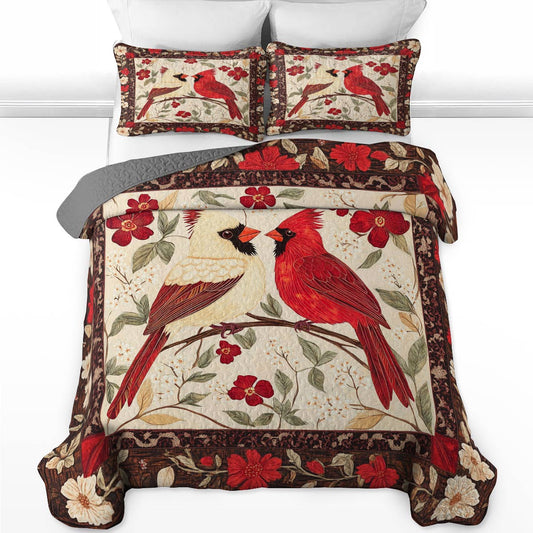 Shineful All Season Quilt 3-Piece Set Cardinals I Am Always With You