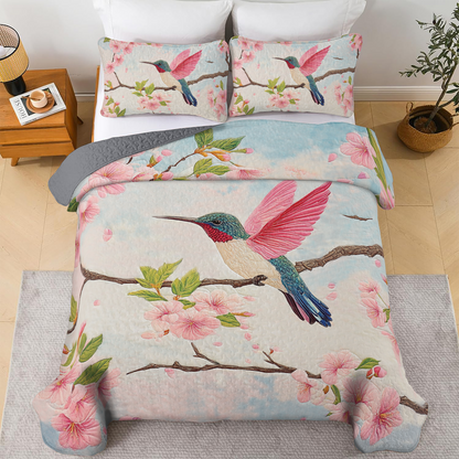 Shineful All Season Quilt 3-Piece Set - Hummingbird Bliss