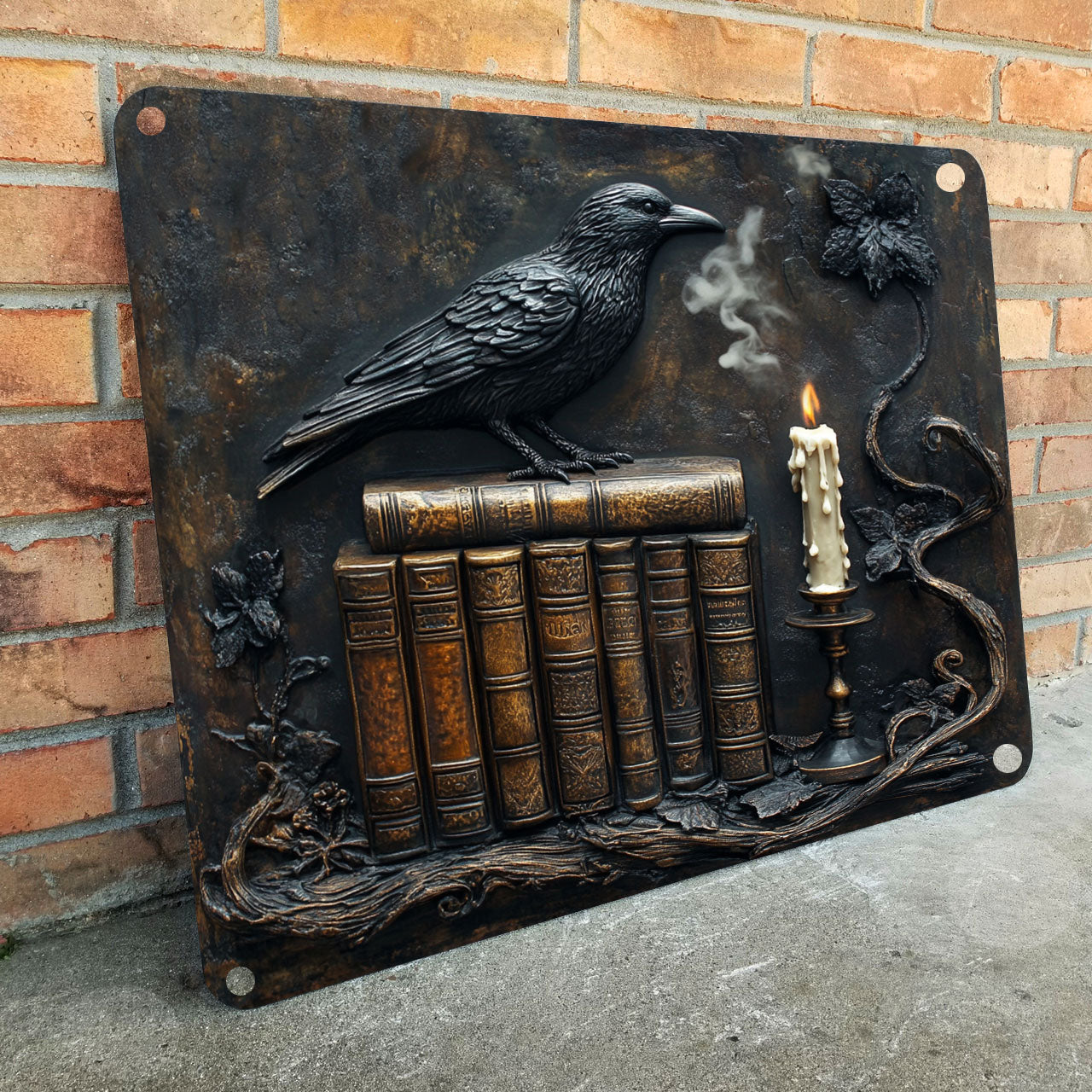 Shineful 2D Metal Sign Reading Raven