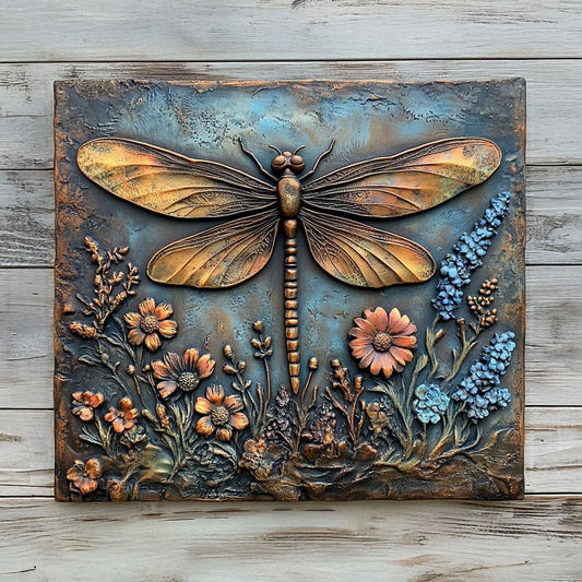 Shineful 2D Metal Sign Stunning Dragonfly