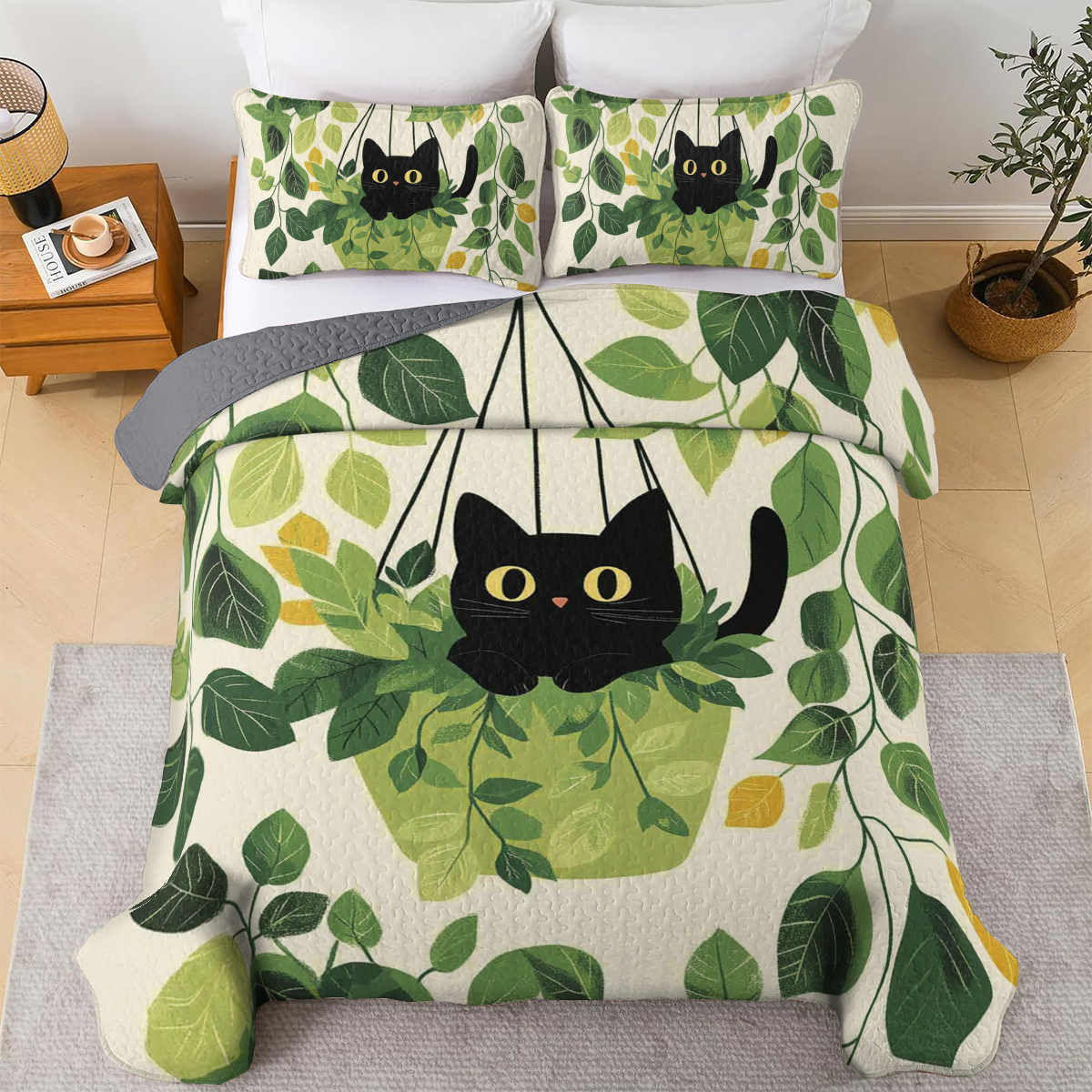 Shineful All Season Quilt 3-Piece Set - Whiskers in the Leaves