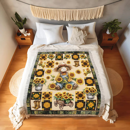 Shineful Woven Tapestry Throw Blanket Sunflower Peaceful Farmhouse