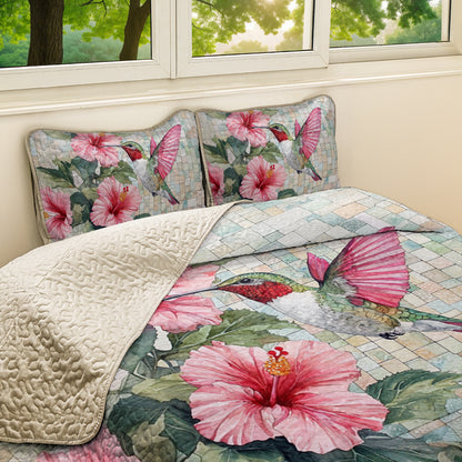 Shineful All Season Quilt 3-teiliges Set Hibiscus Harmony