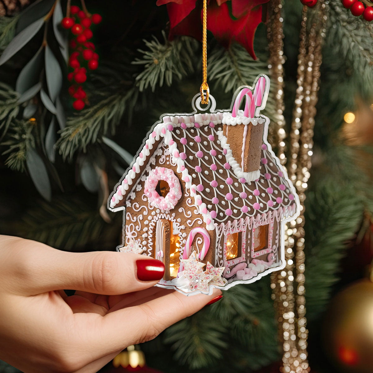 Glänzendes 2D Acryl Ornament Pink Sweet House