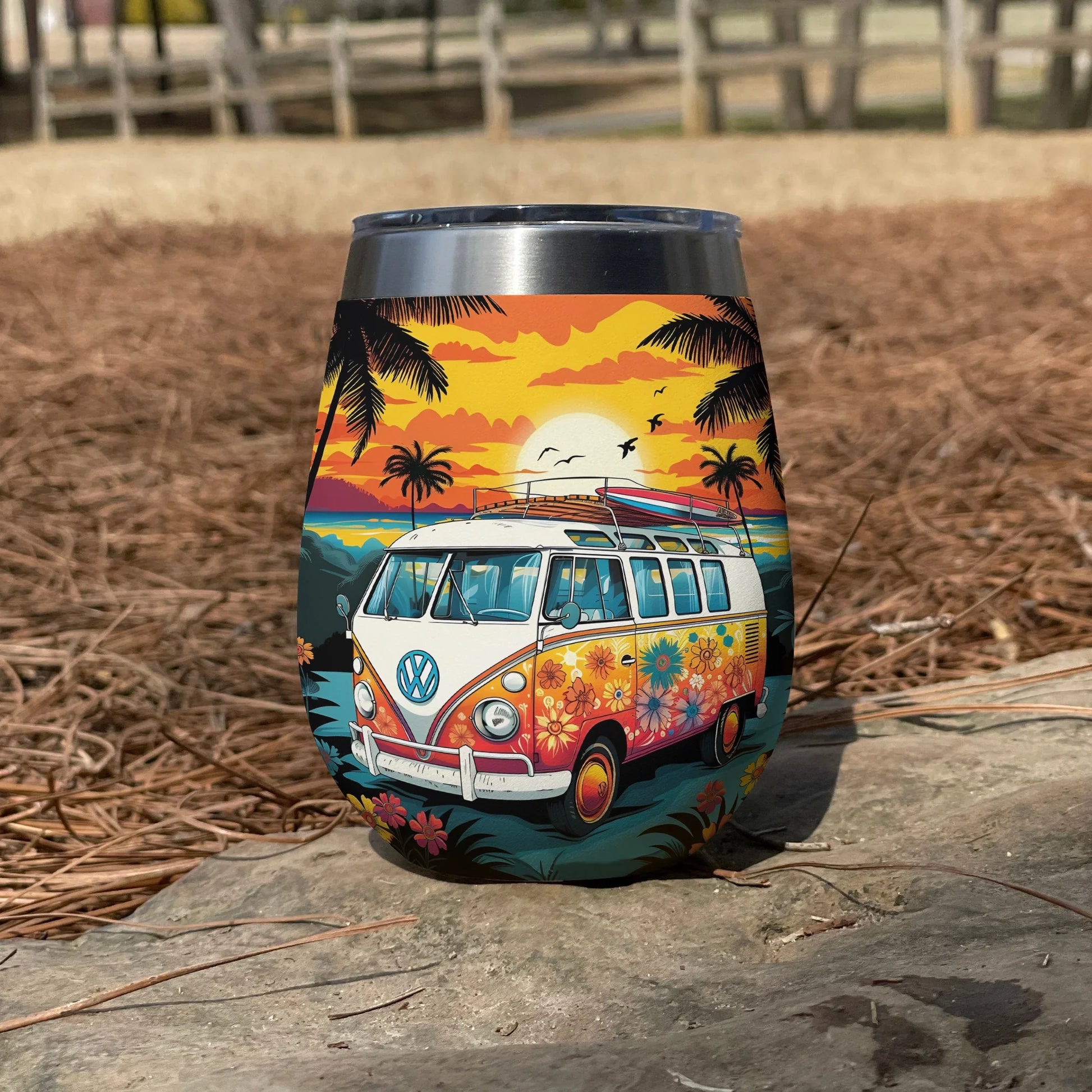 Hippie 12 Oz Shineful™ Wine Tumbler Go To Trip Mn8 12Oz