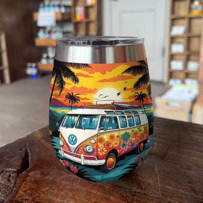 Hippie 12 Oz Shineful™ Wine Tumbler Go To Trip Mn8 12Oz