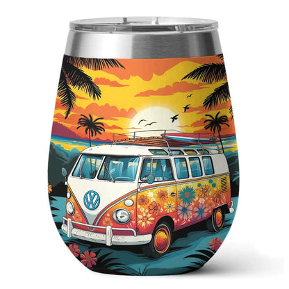 Hippie 12 Oz Shineful™ Wine Tumbler Go To Trip Mn8 12Oz