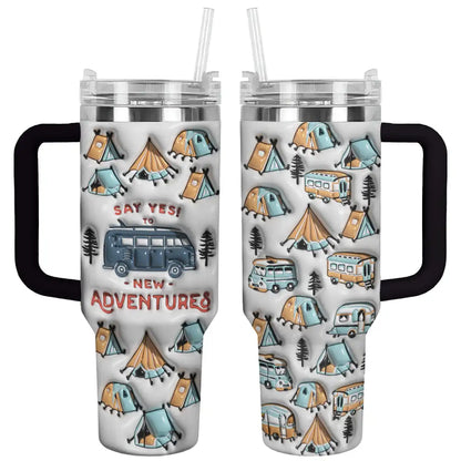 Shineful Tumbler New Adventure Camping Puffy Printed