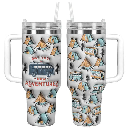 Shineful Tumbler New Adventure Camping Puffy Printed