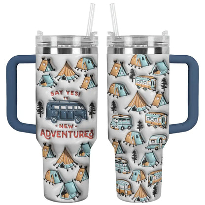 Shineful Tumbler New Adventure Camping Puffy Printed