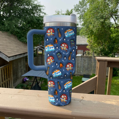 Shineful Tumbler Camping Starry Night 3D Puffy Printed