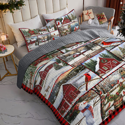 Shineful All Season Quilt 3-Piece Set Winter in the Countryside