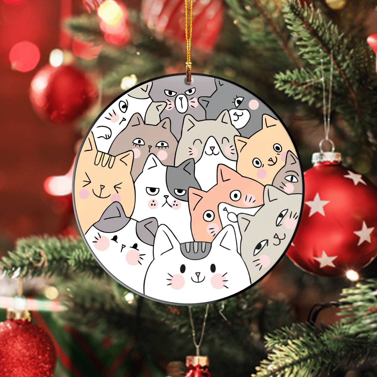 Cat Circle Ornament Shineful® Decoration Funny Nk07