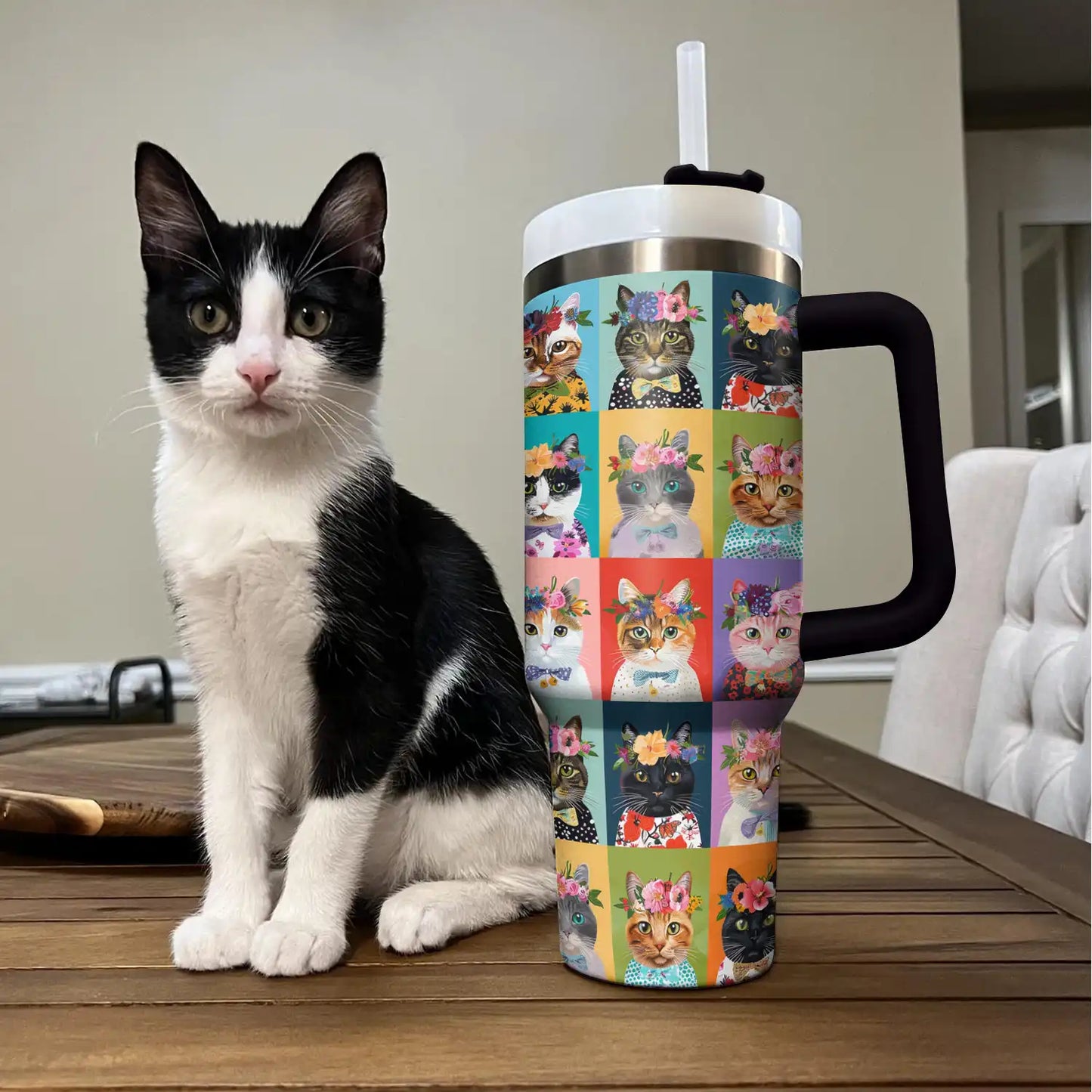 Shineful Tumbler Amazing Cat Floral