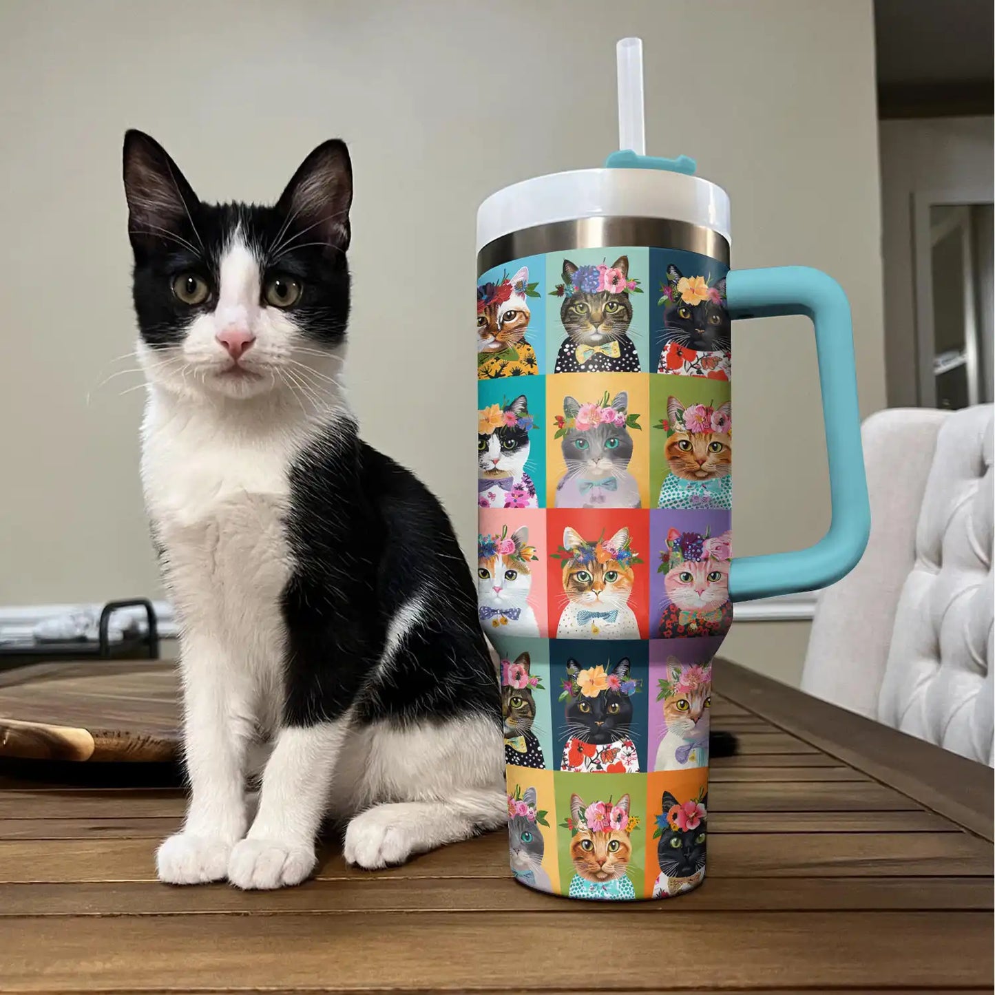 Shineful Tumbler Amazing Cat Floral