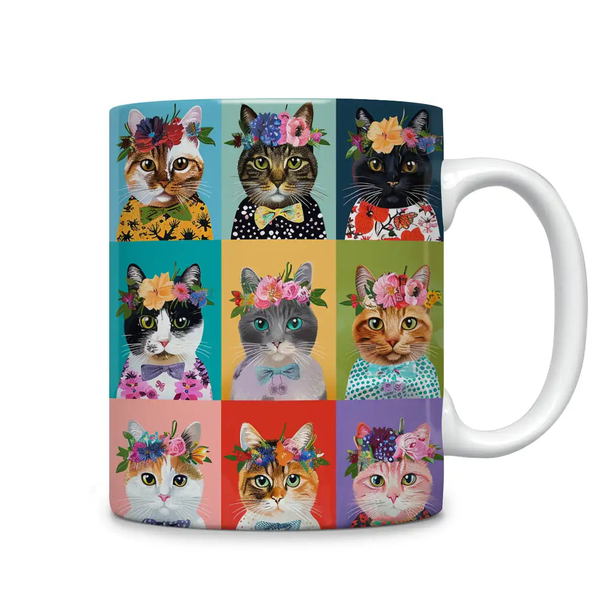 Shineful Ceramic Mug Amazing Cat Flower