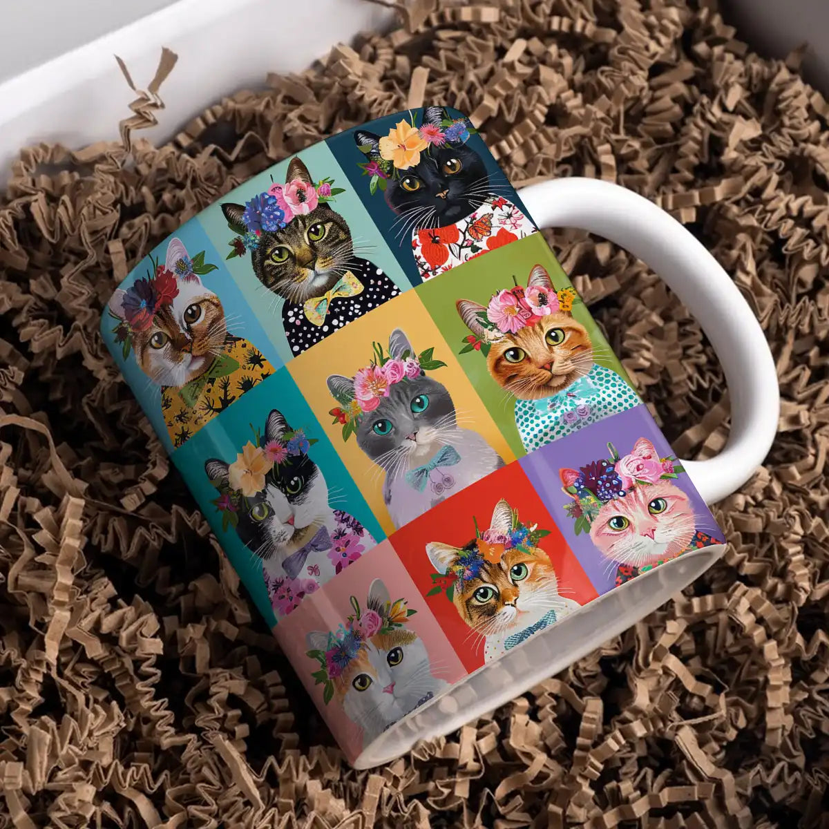 Shineful Ceramic Mug Amazing Cat Flower