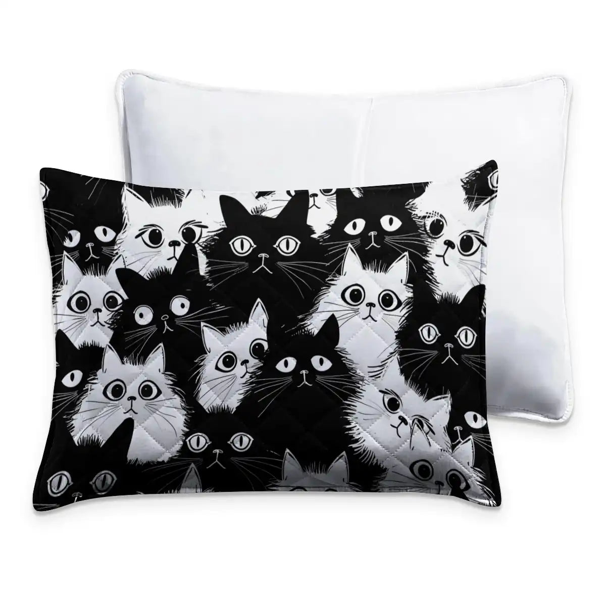 Shineful Quilt 3-Piece Set Cute Chubby Cat