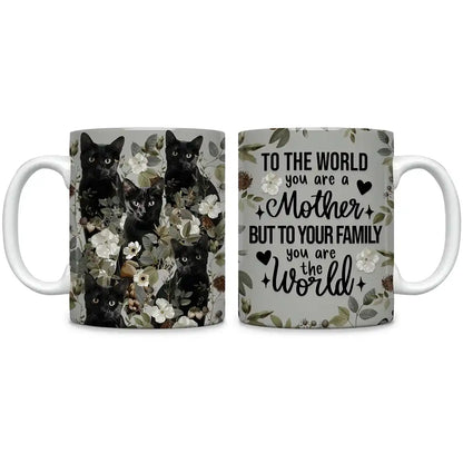 Shineful Ceramic Mug Cat Mom Is The World