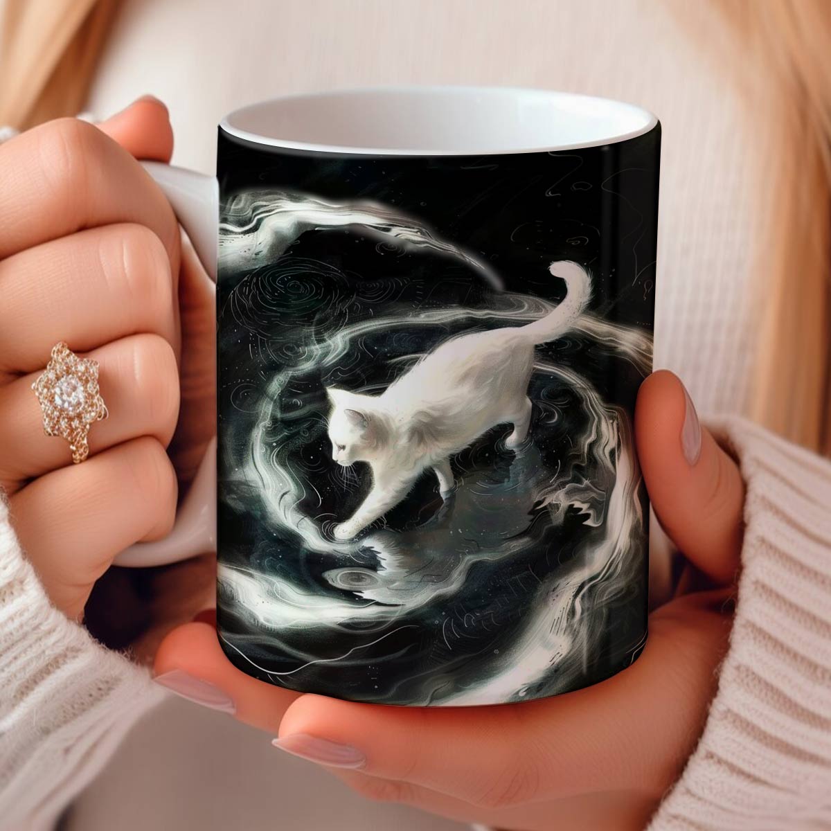 Tasse en céramique brillante Purrfect Splash