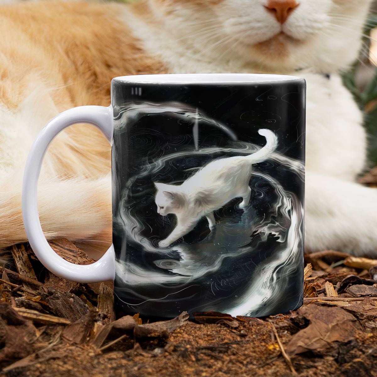 Tasse en céramique brillante Purrfect Splash