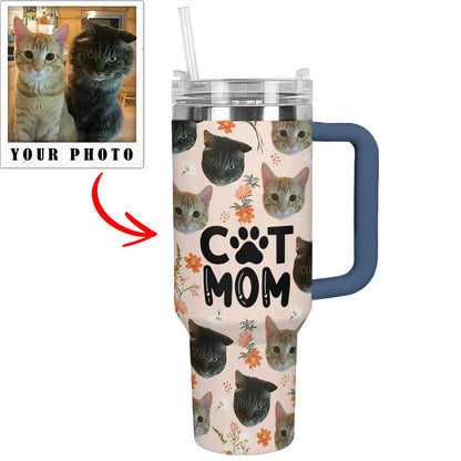 Cat Photo Upload Shineful Tumbler Cat Mom