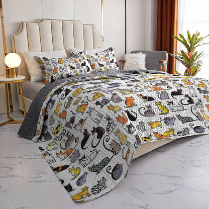 Shineful All Season Quilt 3-Piece Set Cats In My Life