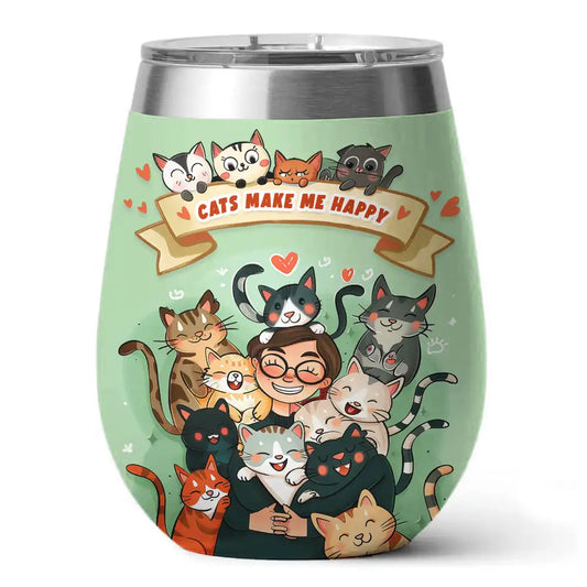 Shineful Wine Tumbler Cat Mom