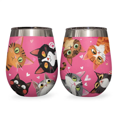 Shineful Wine Tumbler Cat Knead Love